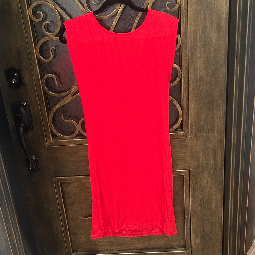 NWT Medium Red Cotton Knee Length Dress